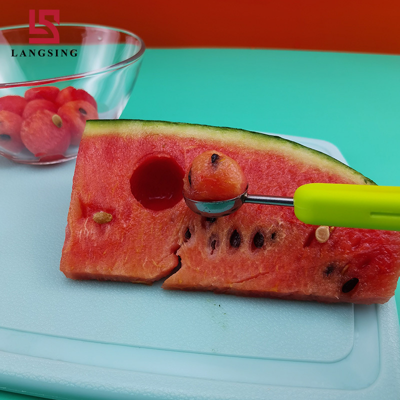 Manufacturer's two-in-one fruit ball scooper, stainless steel ball scooper, watermelon scooper, papaya seed remover