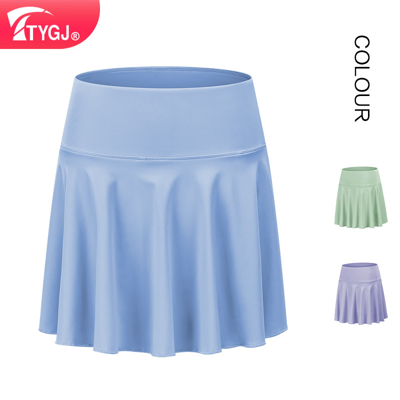 Anti-Exposure Golf Skirt Women's Outdoor Tennis Skirt High Waist Yoga Skirt Elastic Sports Skirt