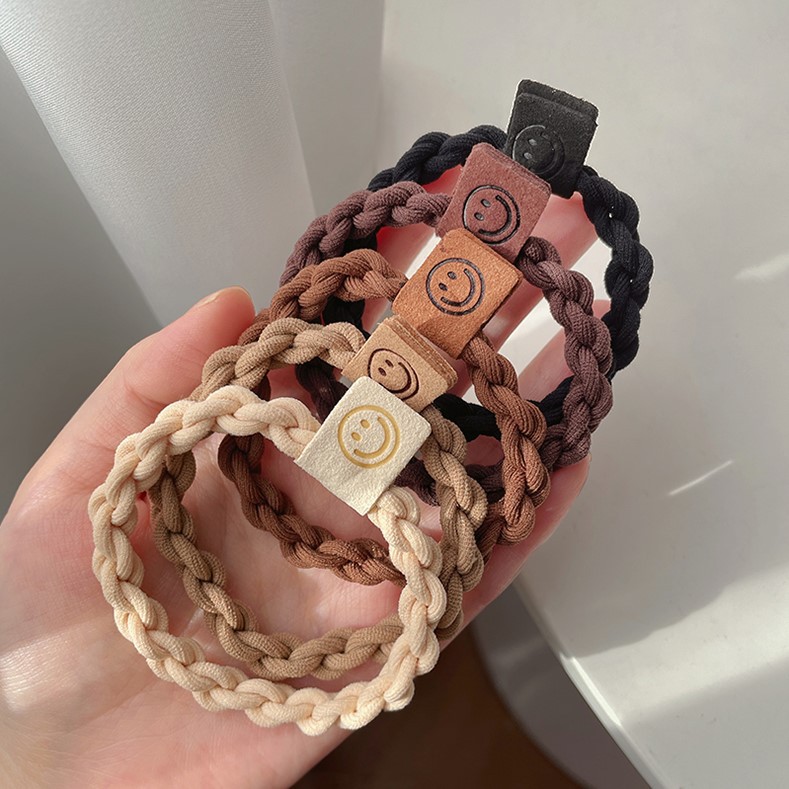Banda para el cabello cuerda para el cabello cara sonriente cuerda para el cabello elástica alta para mujeres elegante y elegante banda de goma bolas para el cabello accesorios para el cabello tocado
