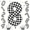 OPP, 40 дюймов, чёрно-белая клетка, цифра 8