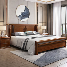 新中式实木床金丝檀木双人床主卧家具现代简约储物婚床轻奢小户型