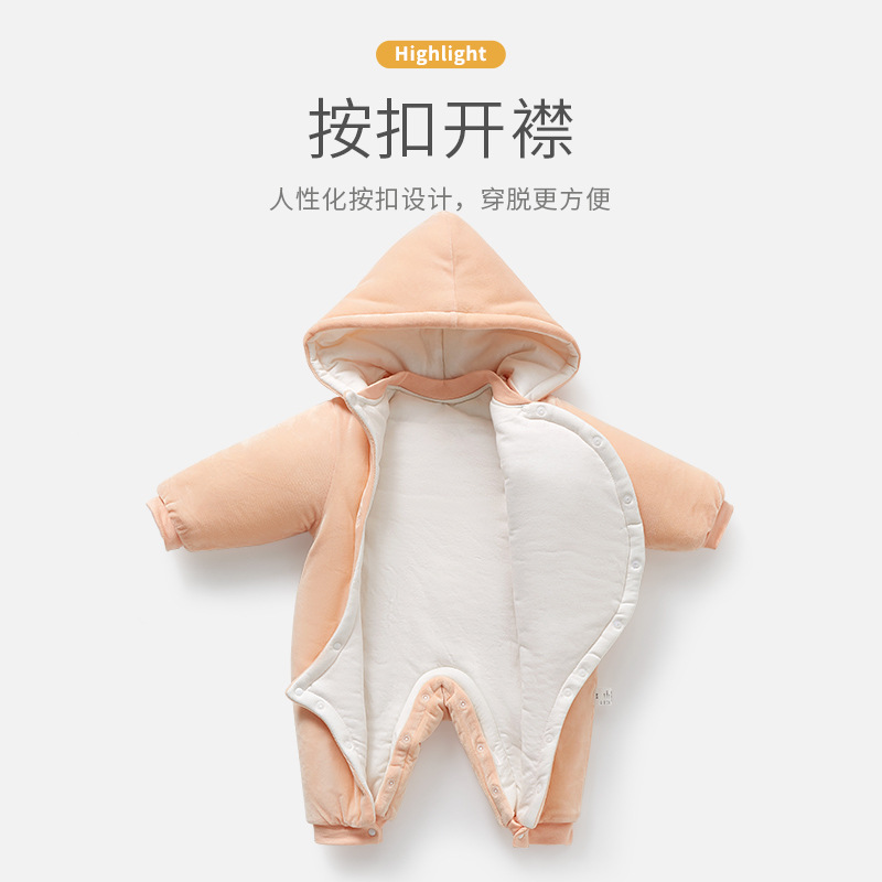Mono de bebé Otoño e Invierno recién nacido acolchado ropa engrosada hombres y mujeres mameluco cálido ropa de algodón acolchado traje bebé ropa de invierno