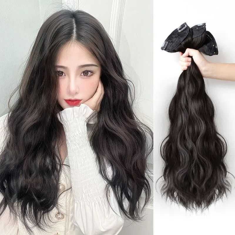 Wig for Women with Long Hair, Water Wave Curly Hair, Hair Extensions to Increase Volume, Fluffy Realistic Hair, Wool Curls, Three-Piece Hair Extensions Wig for Women with Long Hair, Water Wave Curly Hair, Hair Extensions to Increase Volume, Fluffy Realistic Hair, Wool Curls, Three-Piece Hair Extensions