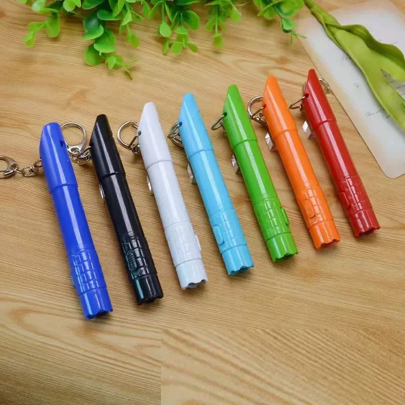 口哨圆珠笔多功能口哨LED灯伸缩原子笔户外旅行多用途钥匙扣笔