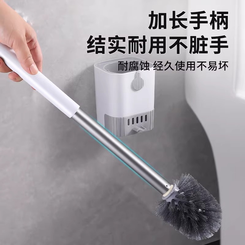 Wholesale cepillo de inodoro de mango largo para hogares sin esquina muerta inodoro 2025 nuevo cepillo de inodoro limpio colgado en la pared