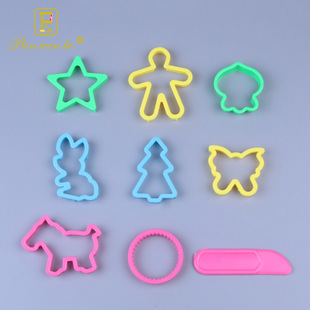 9 piece set children's color mud ultra light clay hand mold diy small animal plastic mold tools suit wholesale