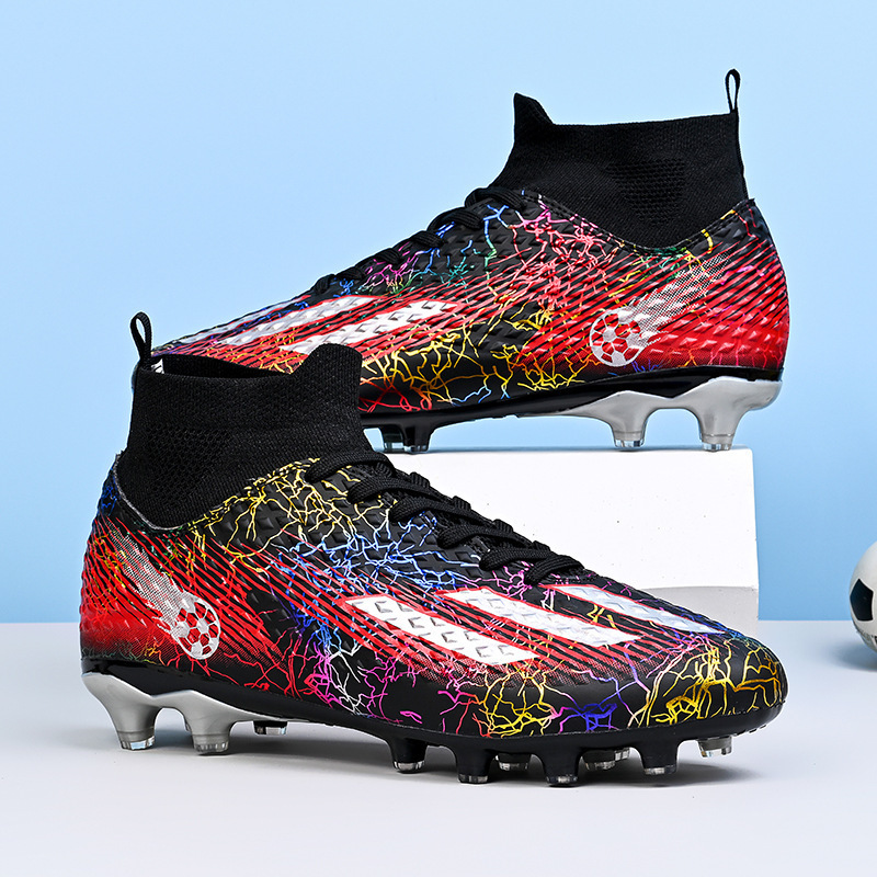 Zapatos de Entrenamiento de Fútbol de Caña Alta para Jóvenes TPU Ligero para Césped Natural y Artificial