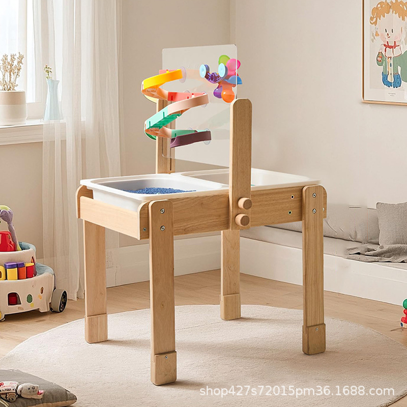 Cross-Border Wooden Children's Sand and Water Table Solid Wood Children's Sand and Water Game Table Outdoor Wooden Children's Toy Table