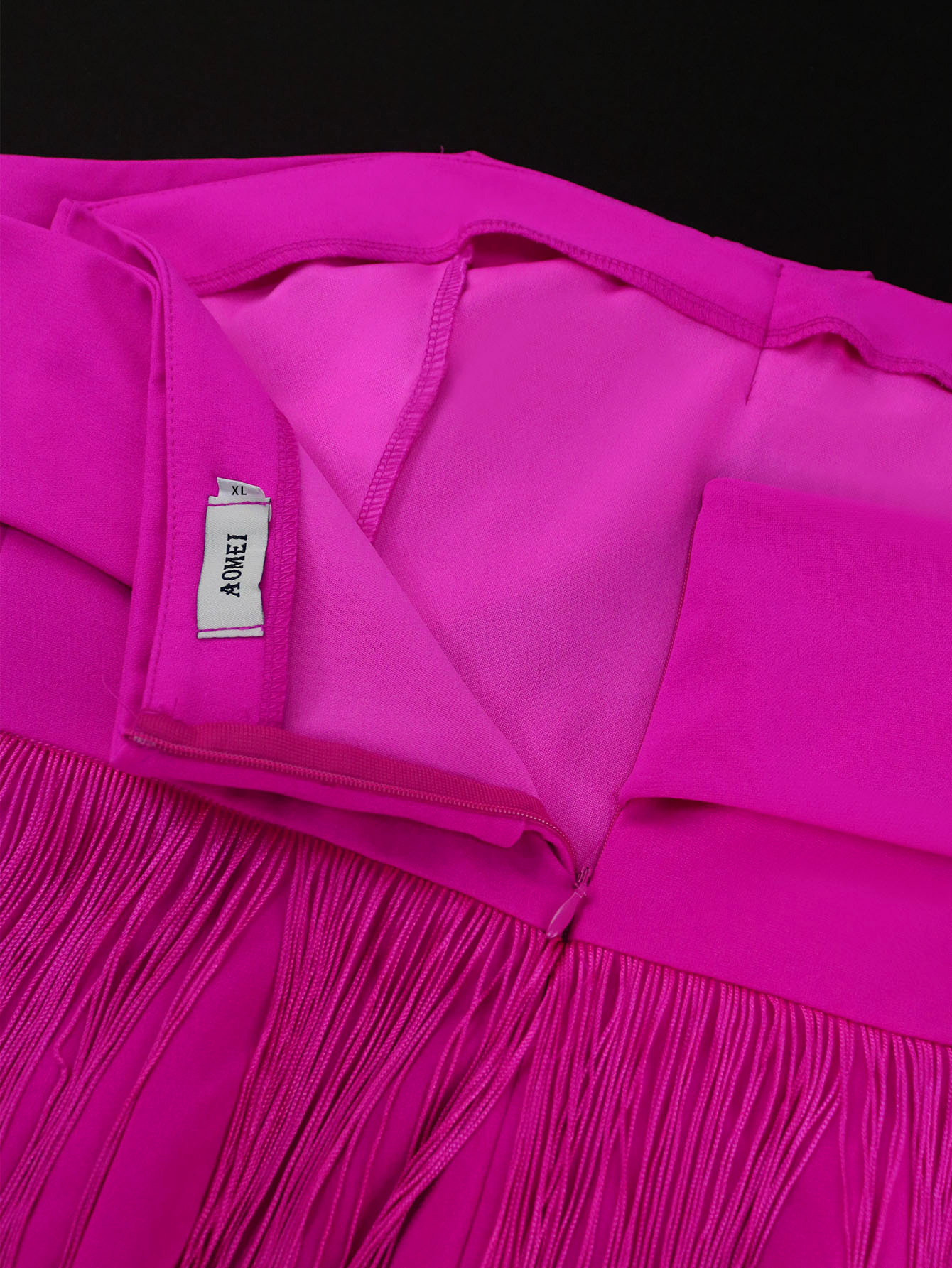 Ženska oblačila seksi cevasto krilo z odprtim hrbtom in resicami, elegantno krilo velike velikosti, obleka_voghion.com