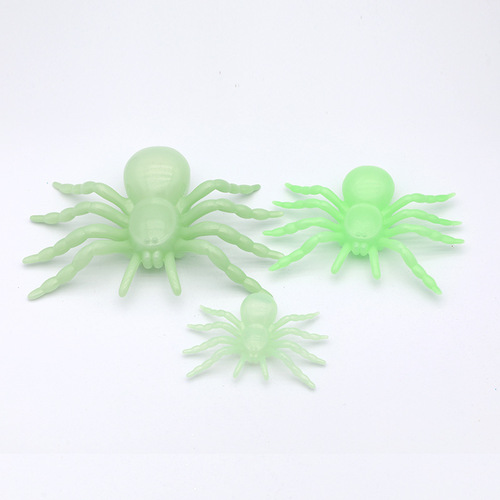 Cross-border wholesale Halloween flocked spider fluorescent spider black spider scene layout props haunted house trick gifts