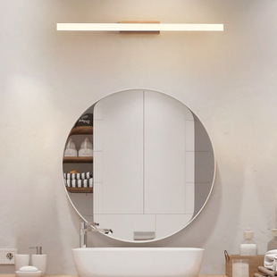 Mirror Headlight Scandinavian Log Bathroom Led Light 2024 New Japanese Style Home Dressing Table Bathroom Strip Light
