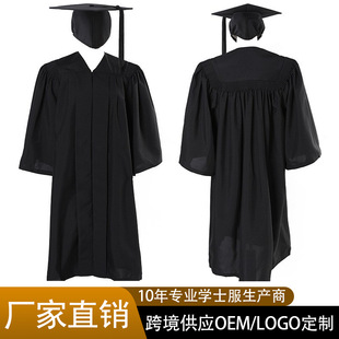 2025年本科国外黑色学士毕业服梭织成人礼服大学高中毕业学位服-阿里巴巴