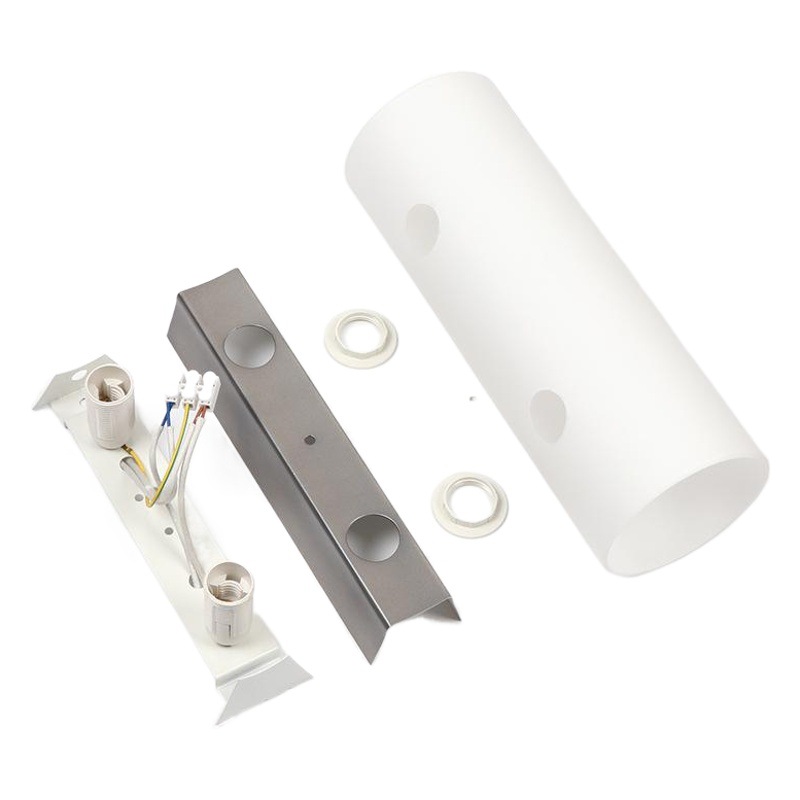 Lámpara de pared E14, moderna y minimalista, para dormitorio, mesita de noche, escalera, pasillo, pantalla de aluminio y vidrio, iluminación interior