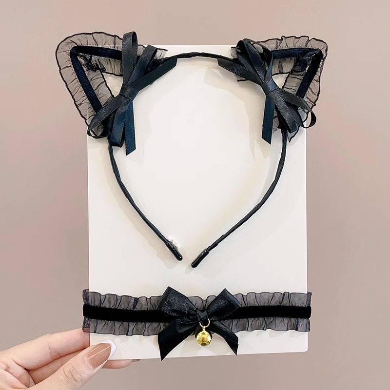Arco de orejas de gato aro de cabello sexy gato aro de cabello adornamiento de cabello de Halloween accesorios de transmisión en vivo decoración divertida