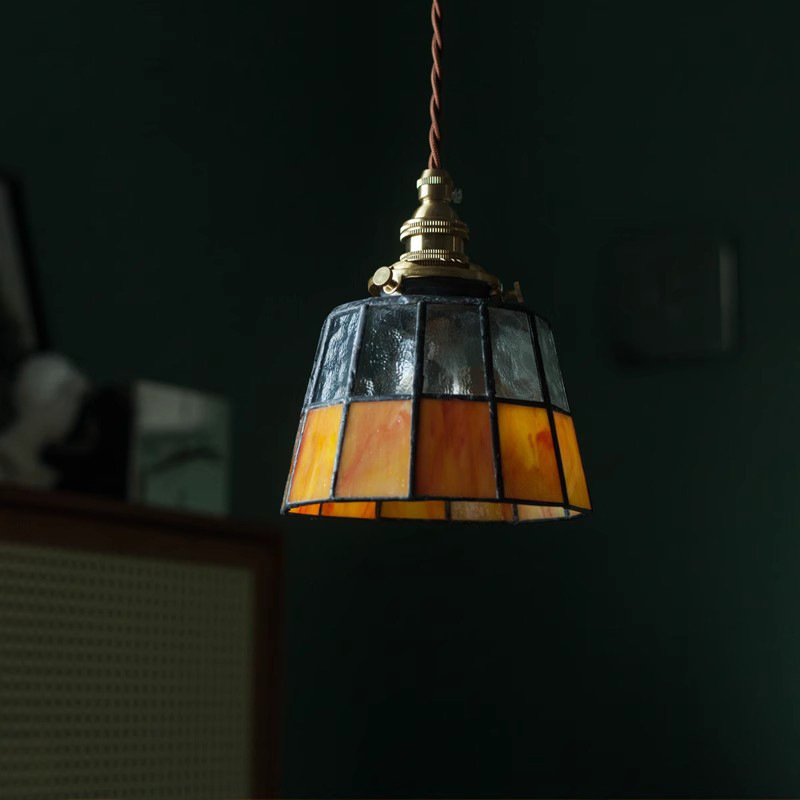 Japanese Style Vintage Handmade Brass Glass Chandelier Middle Ancient Homestay Bedside Cafe Bar Bar Tea Room Chandelier