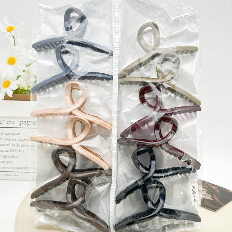 Pinza de pelo grande de plástico con diseño de PC, color té con leche, para mujer, estilo coreano, versión coreana, accesorios de tienda de dos yuanes. image 29