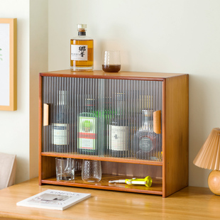 Ft Desktop Sideboard Kitchen Storage Cabinet Countertop Glass Door Cupboard Storage Rack Coffee Dust-proof Tea Set Storage