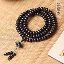 黑檀木算盘珠DIY墨莲款手链规格0.6男女念珠可爱风装饰品首饰厂家