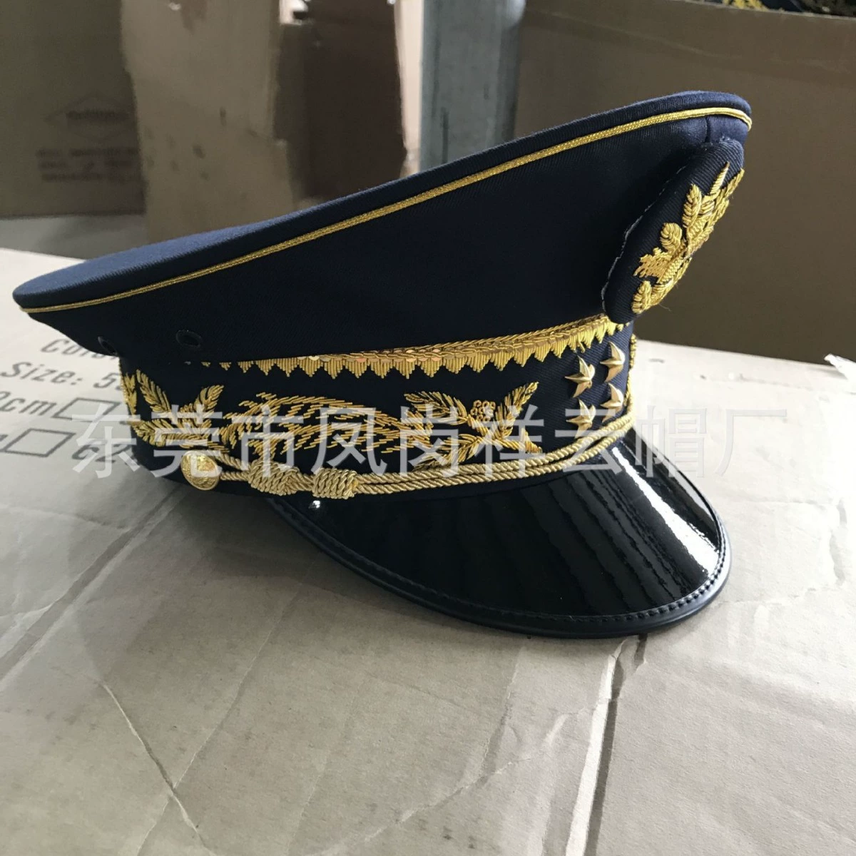 Производство казахстанской военной полицейской фуражки с вышивкой, армейская фуражка, скрученная фуражка, большая фуражка