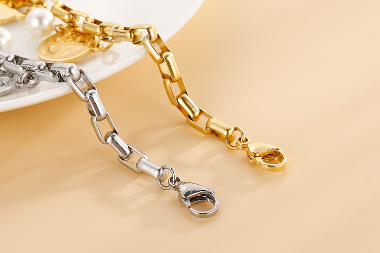 20g Weight PVD Coated Gold Plating Process 18K Gold Plated Plating Material 304 Stainless Steel Pendant Material No Inlaid Inlay Material Bracelets Classification 304 Stainless Steel Chain Material Anniversary, Business, Travel Occasion 304 Stainless Steel Material Heart Pattern Women'S Gender Fashion Style Waterproof Non Tarnish Craft Gold, Silver Color PVD Coated 18K Gold Plated Heart Titanium Steel Fashion Waterproof Non Tarnish Bracelets 8