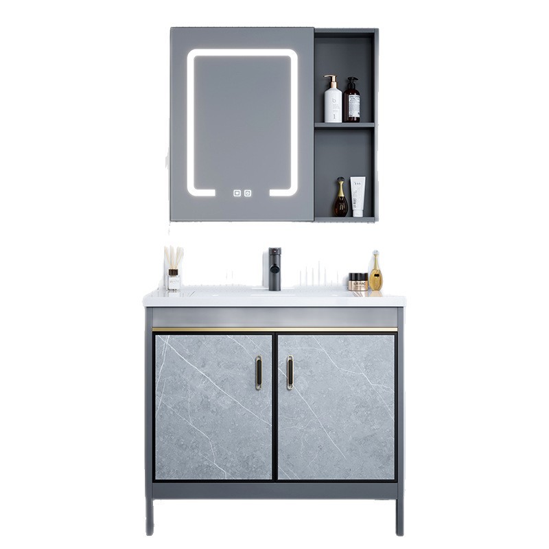 Comercio exterior tipo piso espacio de aluminio gabinete de baño combinación de inodoro lavabo hotel transfronterizo lavabo cerámica integrada