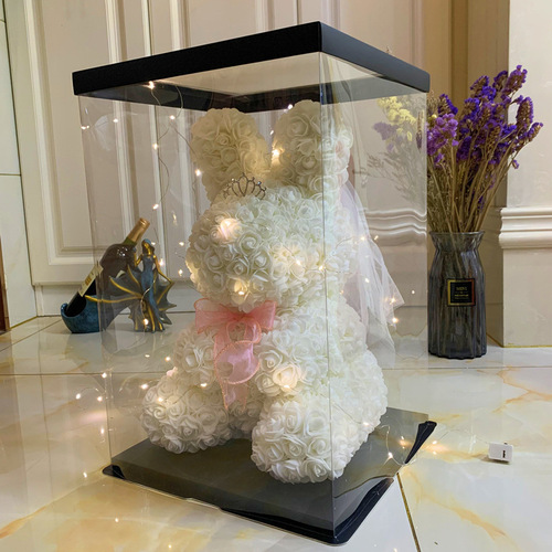 Valentine's Day Gift Simulated Flower Rose Rabbit Soap Flower Everlasting Flower Easter Gift Rose Rabbit Toy