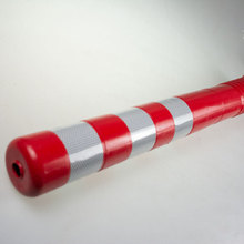 75CMPU反光警示柱弹力柱防撞立柱分体式磁性带道钉塑料警示柱
