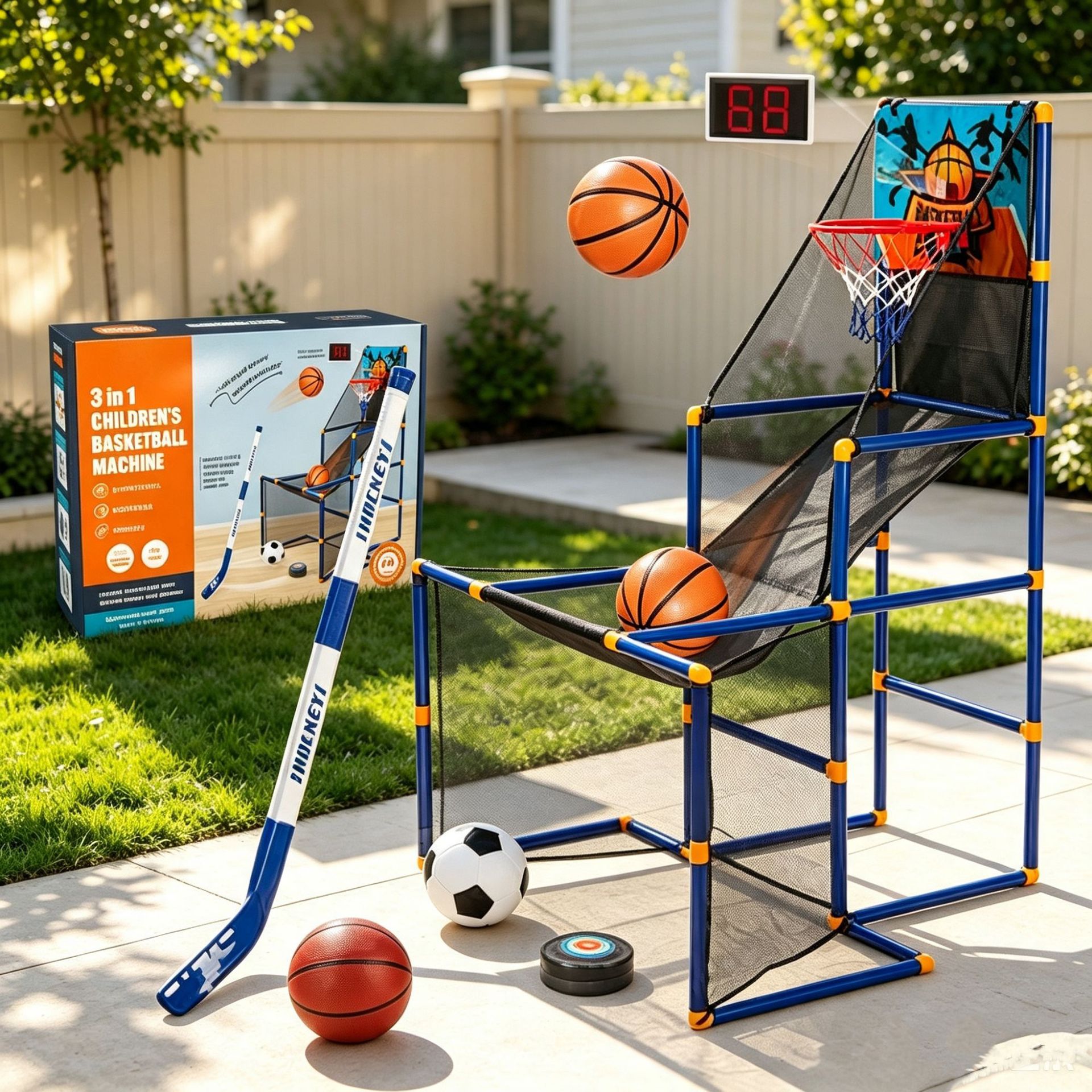 Soporte de baloncesto para niños entrenamiento baloncesto interior móvil baloncesto marco deportivo Niño anotando juguete de la máquina de tiro image 1