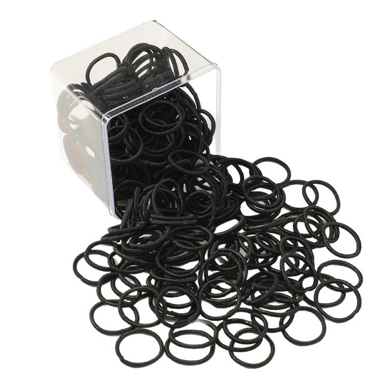 Anillo de pelo de pulgar negro simple para niñas enlatadas cordón de cabello 2026 nuevo cordón de cabeza de alta elasticidad adornamiento para el cabello