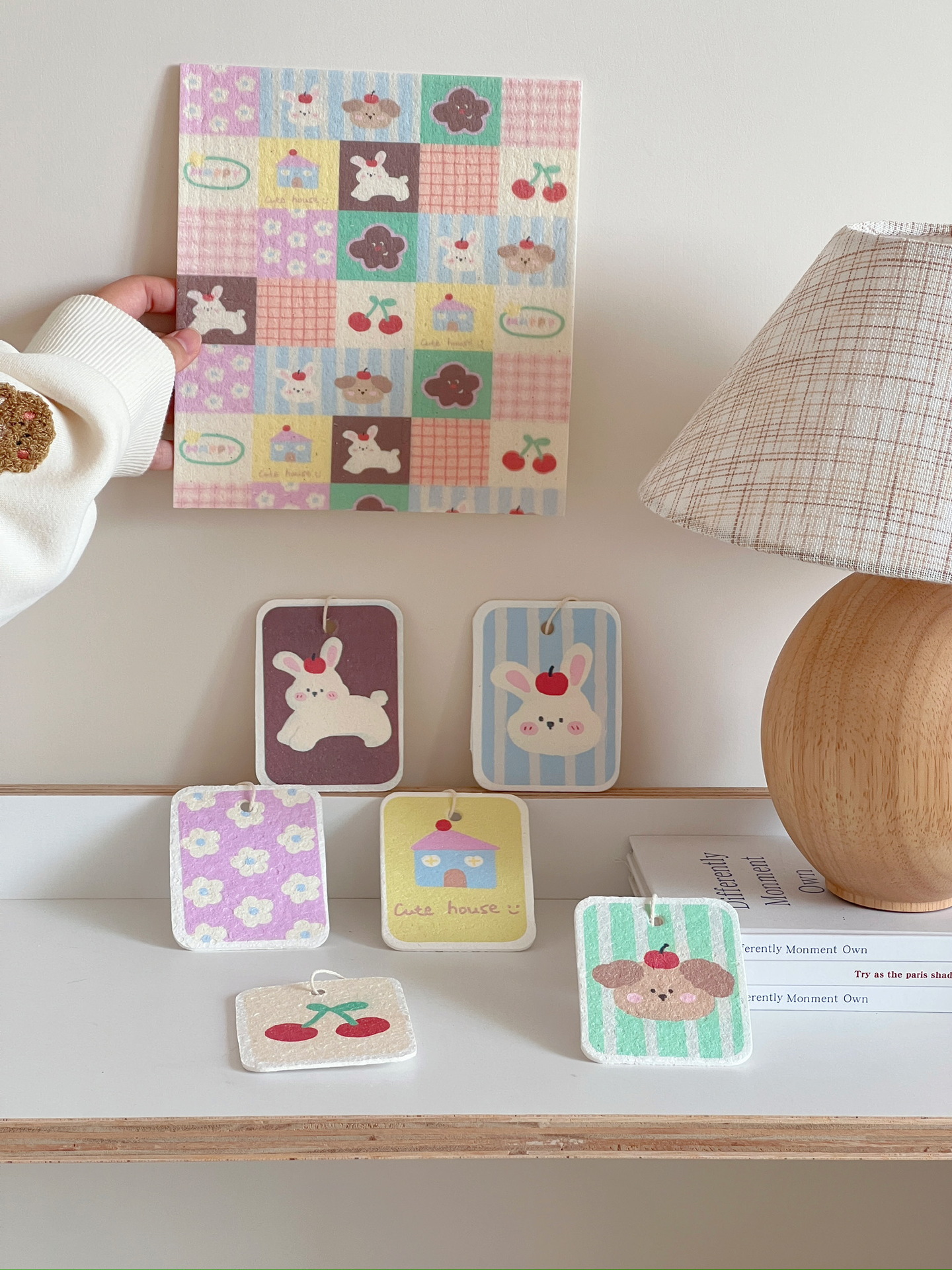 7g Weight Cleaning Cloths Kitchen and drinking utensils 1 Piece Quantity wood fiber Material Animal Pattern Unisex Gender Cute Style Cute Animal Wood Fiber Cleaning Cloths 1 Piece 19