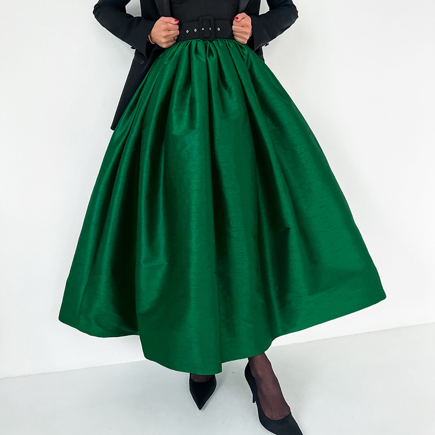 Naiste kleit ühevärviline vabaaja õhuke seelik_voghion.com