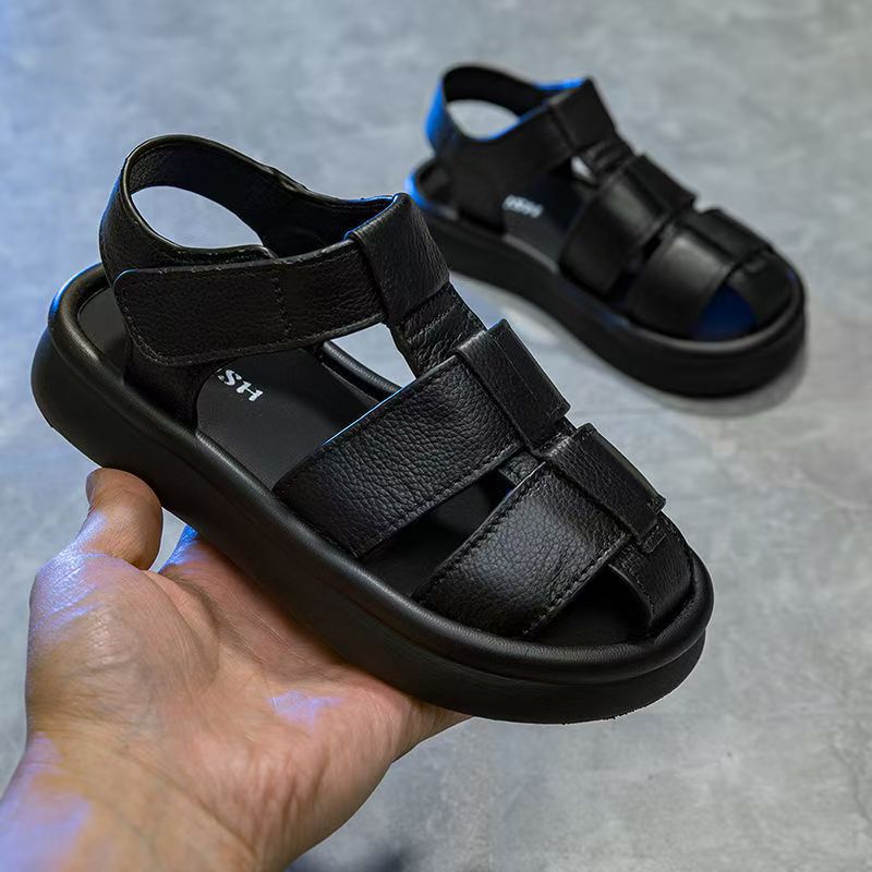 Boys' Baotou Hollow Sandals 2025 Summer New Children's Shoes Soft Sole Korean Style Breathable Girls' Sports Sandals