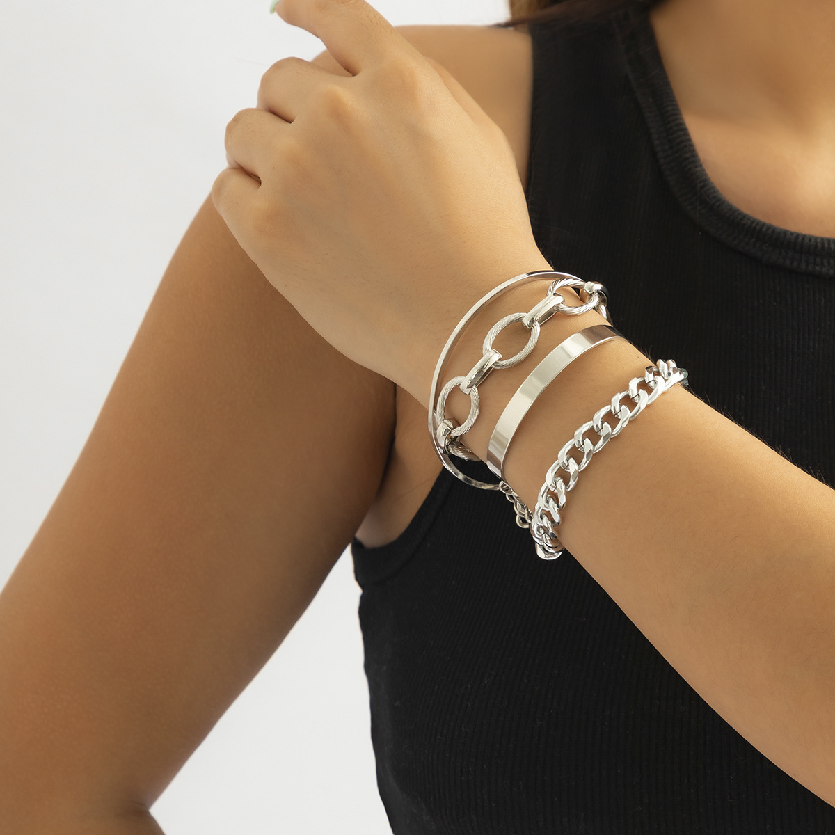 Style Simple Géométrique Alliage Placage Bracelets 4 Pièces display picture 3