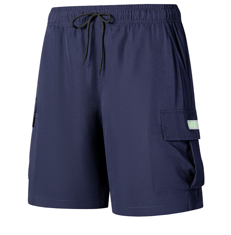 Men's Clothing Men's Dark Blue Cargo Shorts Quick Drying Multi Pocket Summer Outdoor Wear Resistant Loose Fit Five Point Pants_viptrois.com