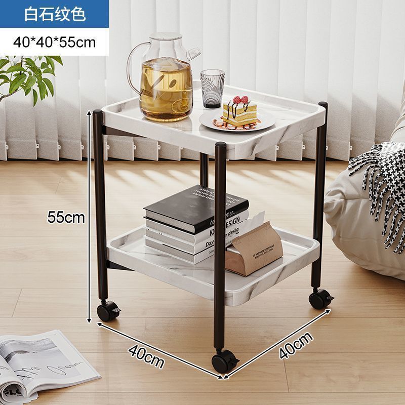 사각 카트 40x55 흰 돌 패턴