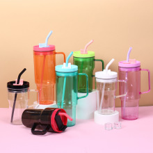 塑料手柄40oz汽车杯运动夏天便携冷饮杯子大容量带吸管杯广告礼品