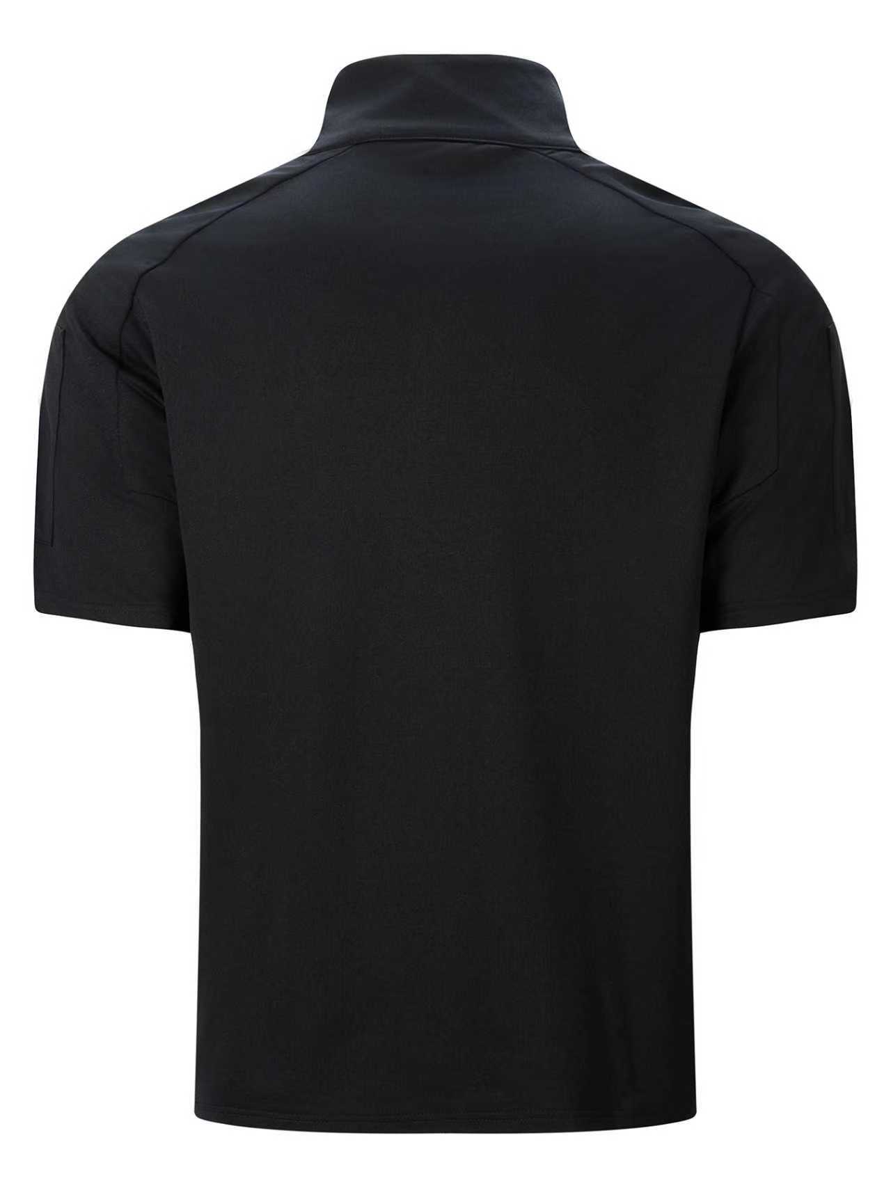 Men's Summer Tactical Sportswear Set, Quick-Dry Two-Piece Outfit With Arm Pocket For Outdoor Training & Casual Wear_viptrois.com