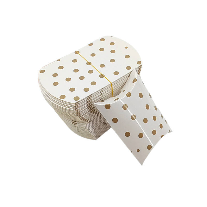 100 pieces kraft paper pillow box gift packaging box wedding candy box small size candy box folding-free