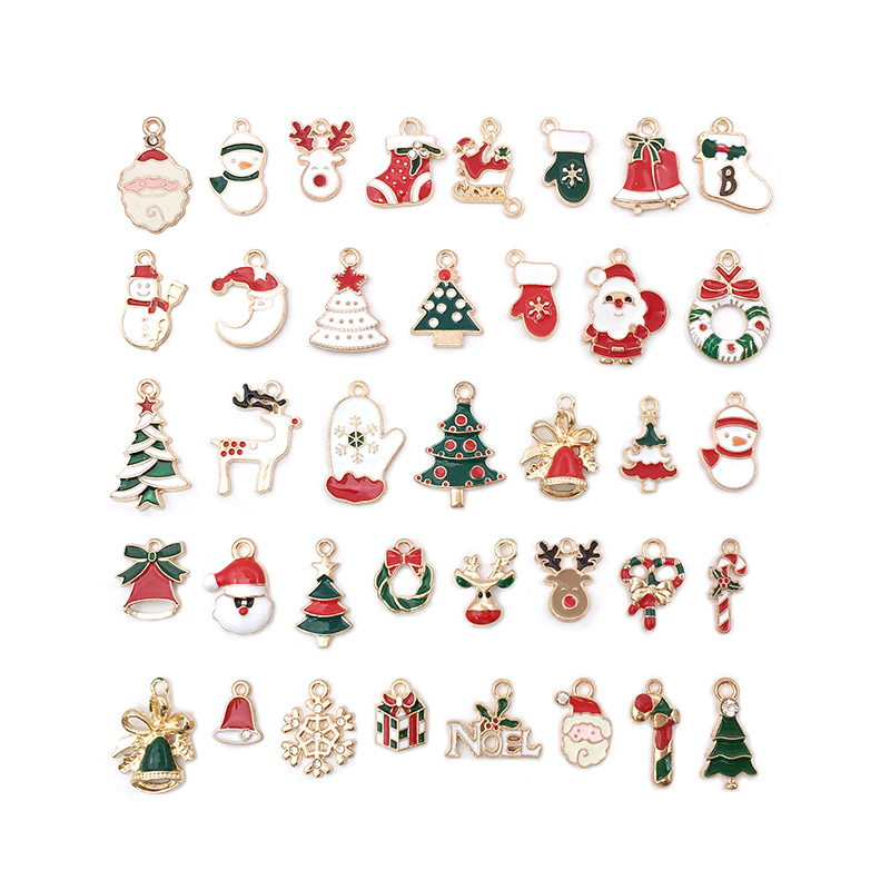 150g Weight DIY Jewelry Accessories Classification 1 Set Quantity 1 Set Alloy Christmas Tree Santa Claus Snowman Cute Christmas