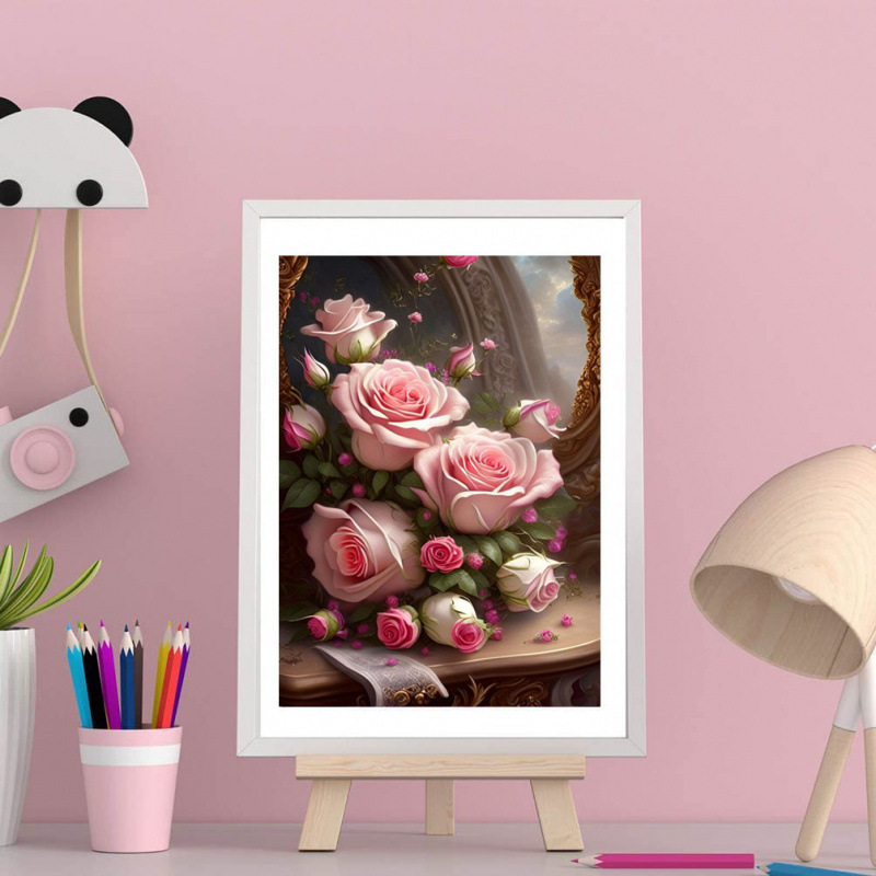 Flores paisajísticas llenas de diamante DIY pintura de diamante hecha a mano Rubik cuadrado conjunto de pegatinas de diamante cross-border DIY pintura de diamante hecha a mano