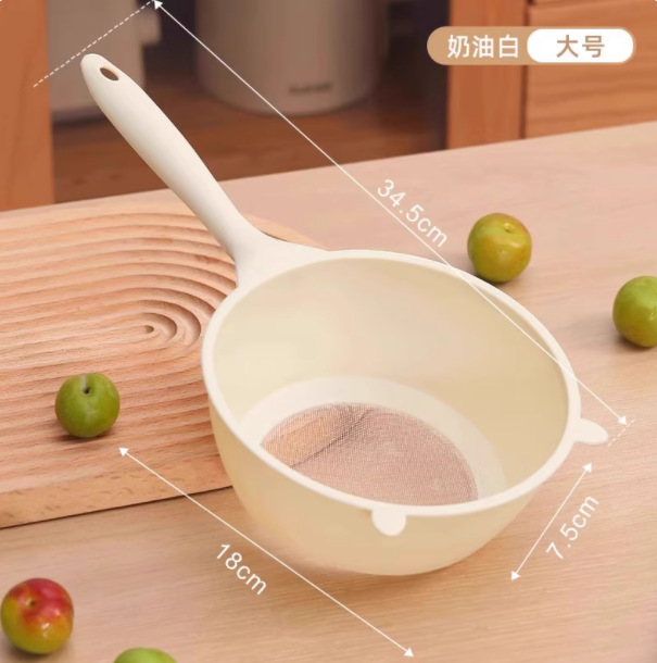 小熊多功能淘米勺沥水勺家用过滤网豆浆茶叶渣过滤勺面粉筛子家用|undefined