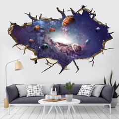 Amazon の新しい 3D 自己粘着破れやすい壁星空宇宙惑星世界天井リビングルーム装飾壁ステッカー