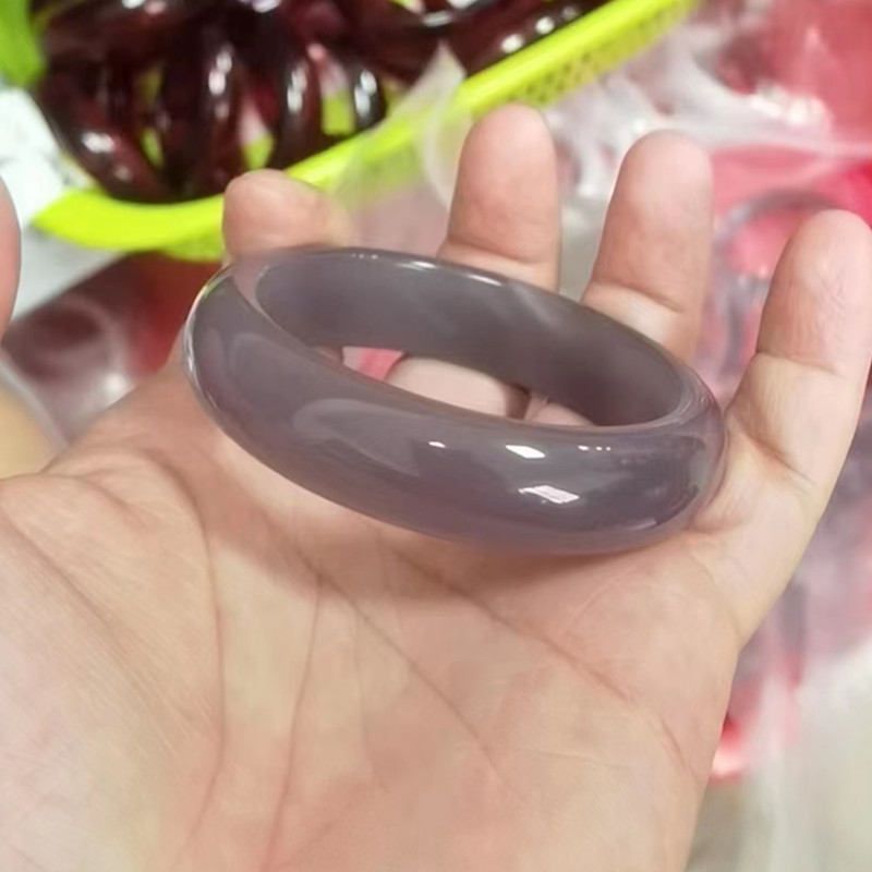 新疆和田玉煙紫ブレスレット外蒙材紫玉ブレスレット|undefined