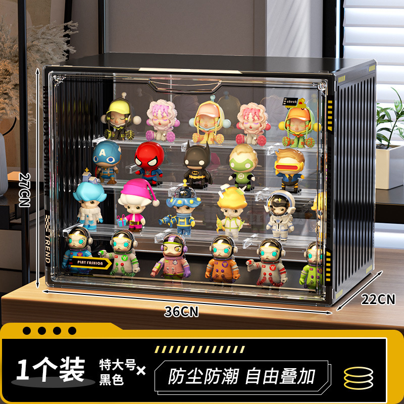 ラブブマカロンビニール人形ラブブ座りパーティーディスプレイボックス防塵コンテナ収納ボックスキャビネット|undefined