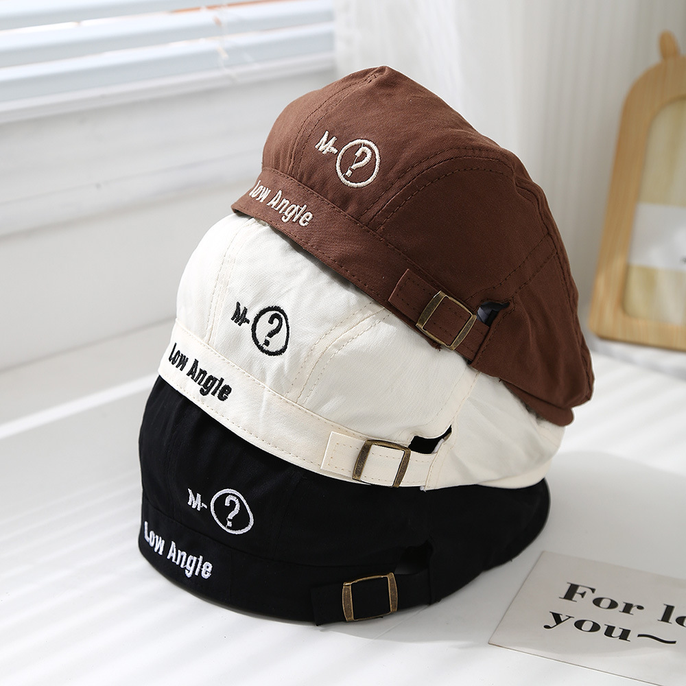 Niños y niñas japoneses primavera y otoño anti-sombrero hacia adelante primavera de moda nicho letras bebés boca de pato boina retro verano