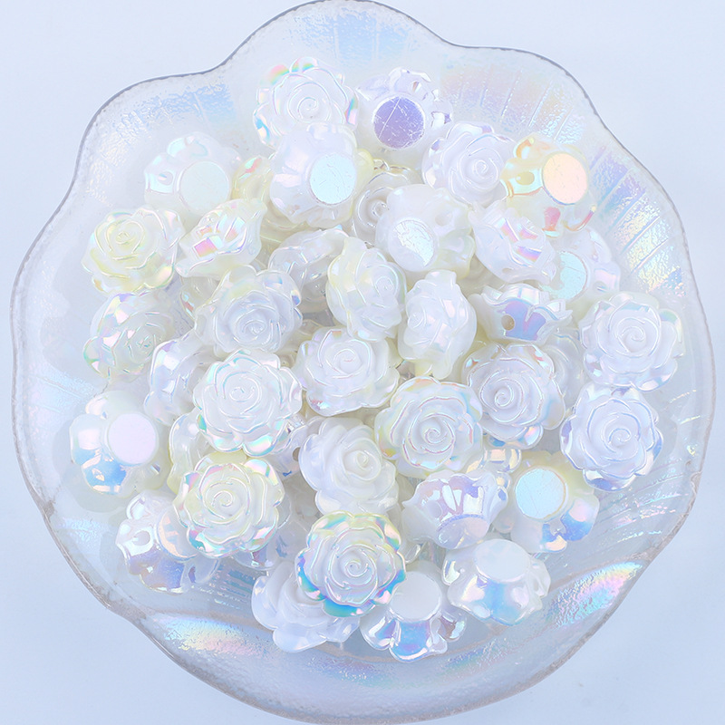 AB galvanoplastia agujero medio color rosa DIY crema pegamento accesorios de resina horquilla pequeña joyería material al por mayor