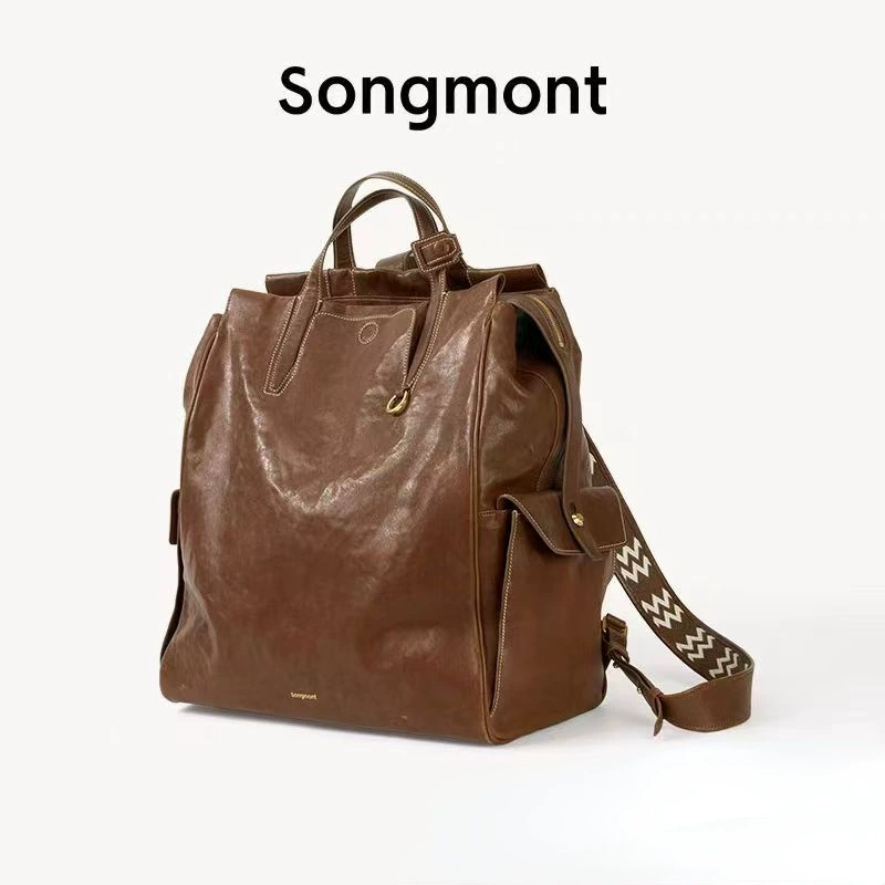 Сумка рюкзак большого размера под гору Songmont с пилой трековой сосной - без пола для любого пола, ретро, растительная выделка, 16-дюймовая компьютерная сумка
