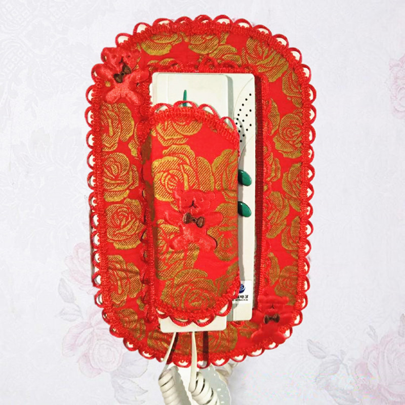 Lace Fabric Doorbell Cover Home Indoor Video Intercom Phone Dust Cover Modern Simple Decorative Wall Sticker Cover