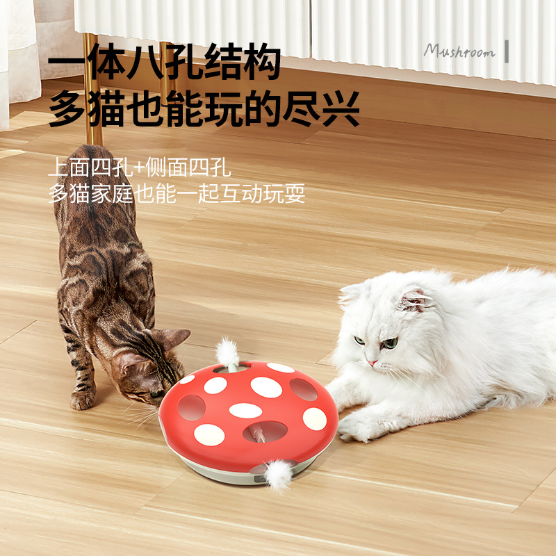 Juguetes para mascotas de venta transfronterizas, juguetes interactivos para gatos, juguetes biónicos inteligentes de ocho agujeros de entrenamiento para gatos y gatos