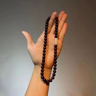 Original Small-Leaf Red Sandalwood Double-Circle Bracelet for Men and Women, Wooden Buddhist Rosary, Ethnic Style Couple Single-Circle Bracelet, Wenwan